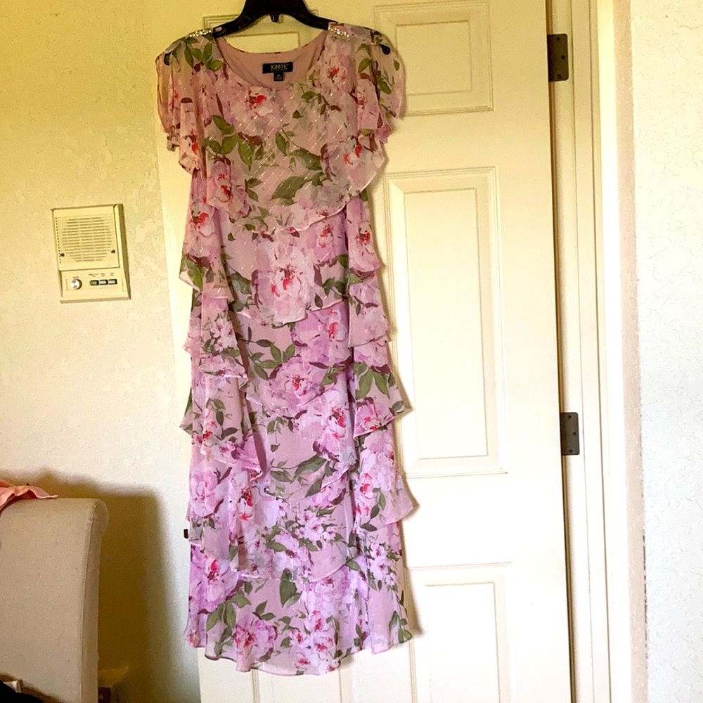 Ignite Evenings tiered chiffon maxi dress.